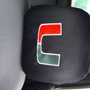 COPY - Miami hurricanes headrest covers (2)